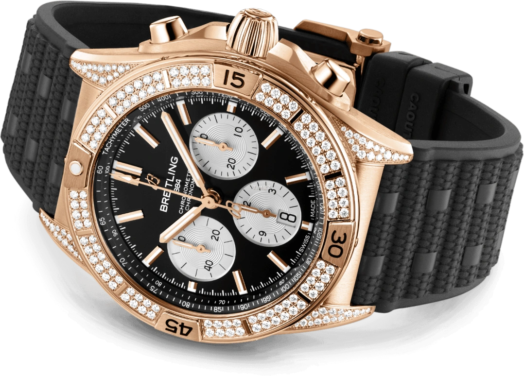 Breitling,Chronomat 42mm,42mm,Red Gold,Black,Automatic,Chronograph,Day,RB0134721B1S2