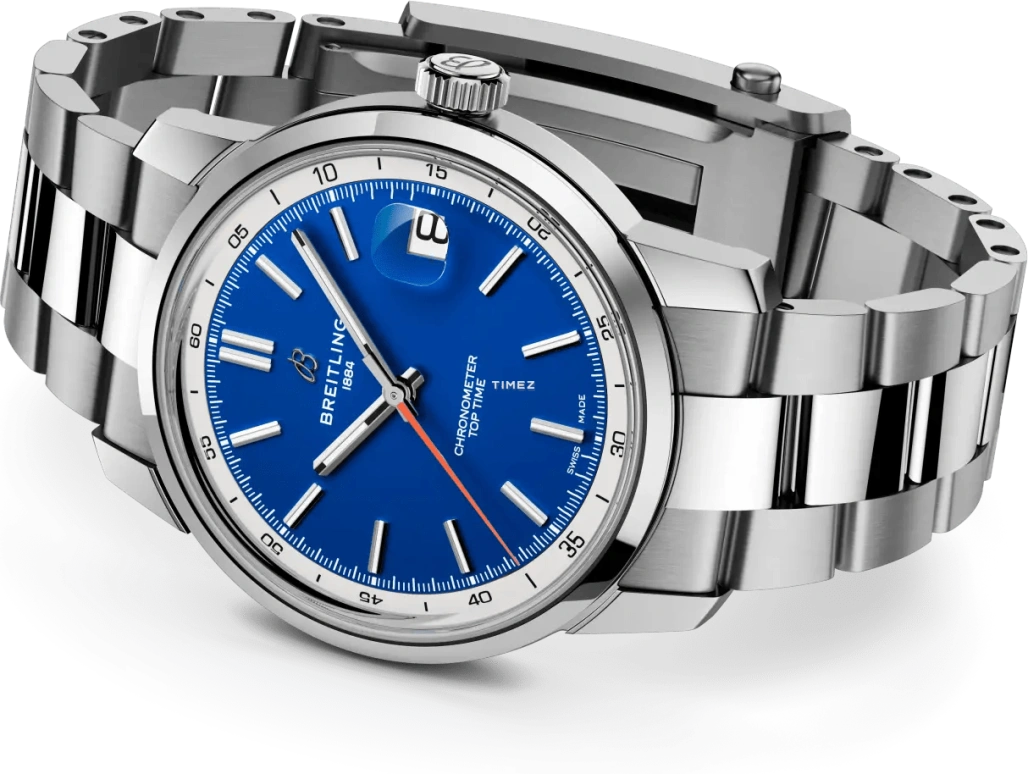 Breitling,Top Time 38mm,38mm,Stainless Steel,Blue,Automatic,Day,78hours,AB3113A71C1A1