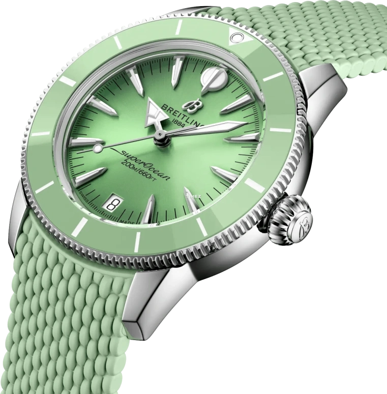 Breitling,Superocean Heritage 36mm,36mm,Stainless Steel,Ceramic,Green,Automatic,Day,42hours,A10390361L1S1