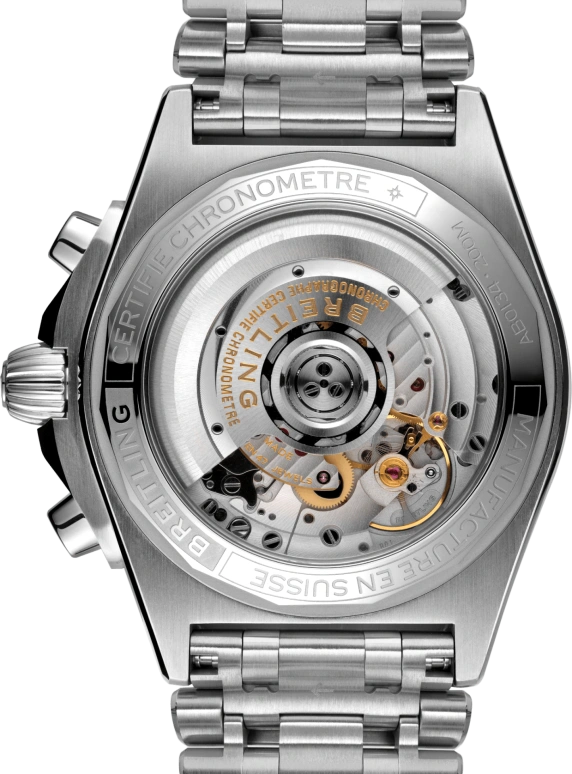 Breitling,Chronomat 42mm,42mm,Stainless Steel,Pink,Automatic,Chronograph,Day,Column Wheel,AB0134101K1A1