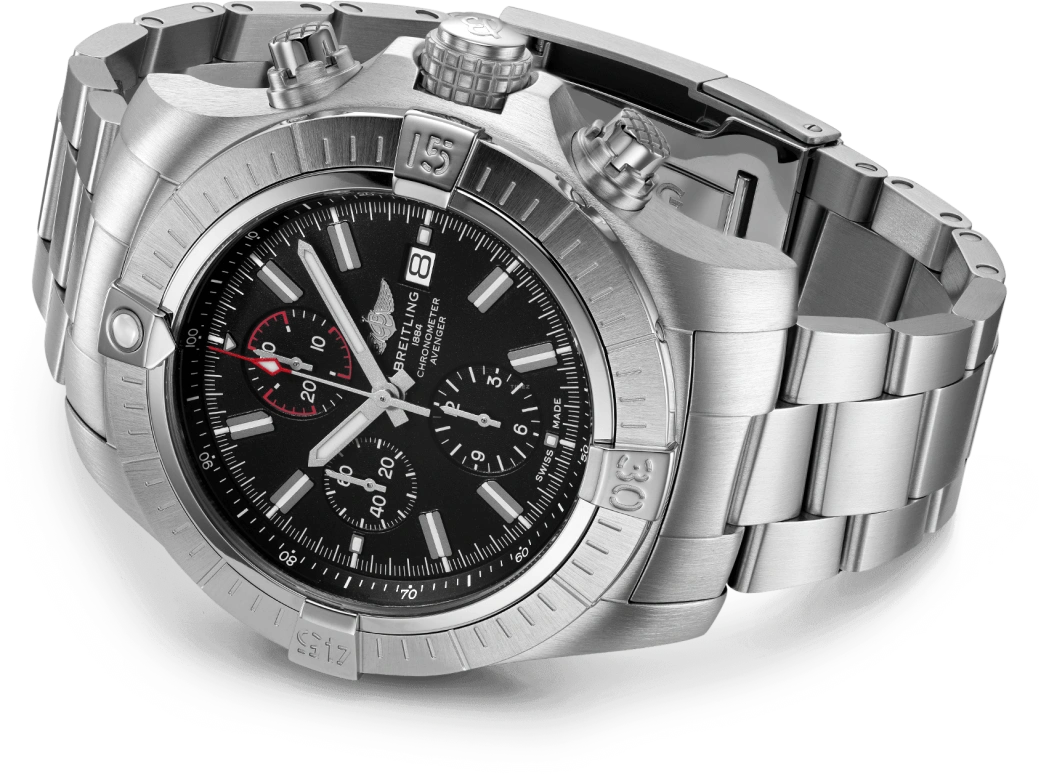 Breitling,Avenger 48mm,48mm,Stainless Steel,Black,Automatic,Chronograph,Date,Compass,A13375101B1A1