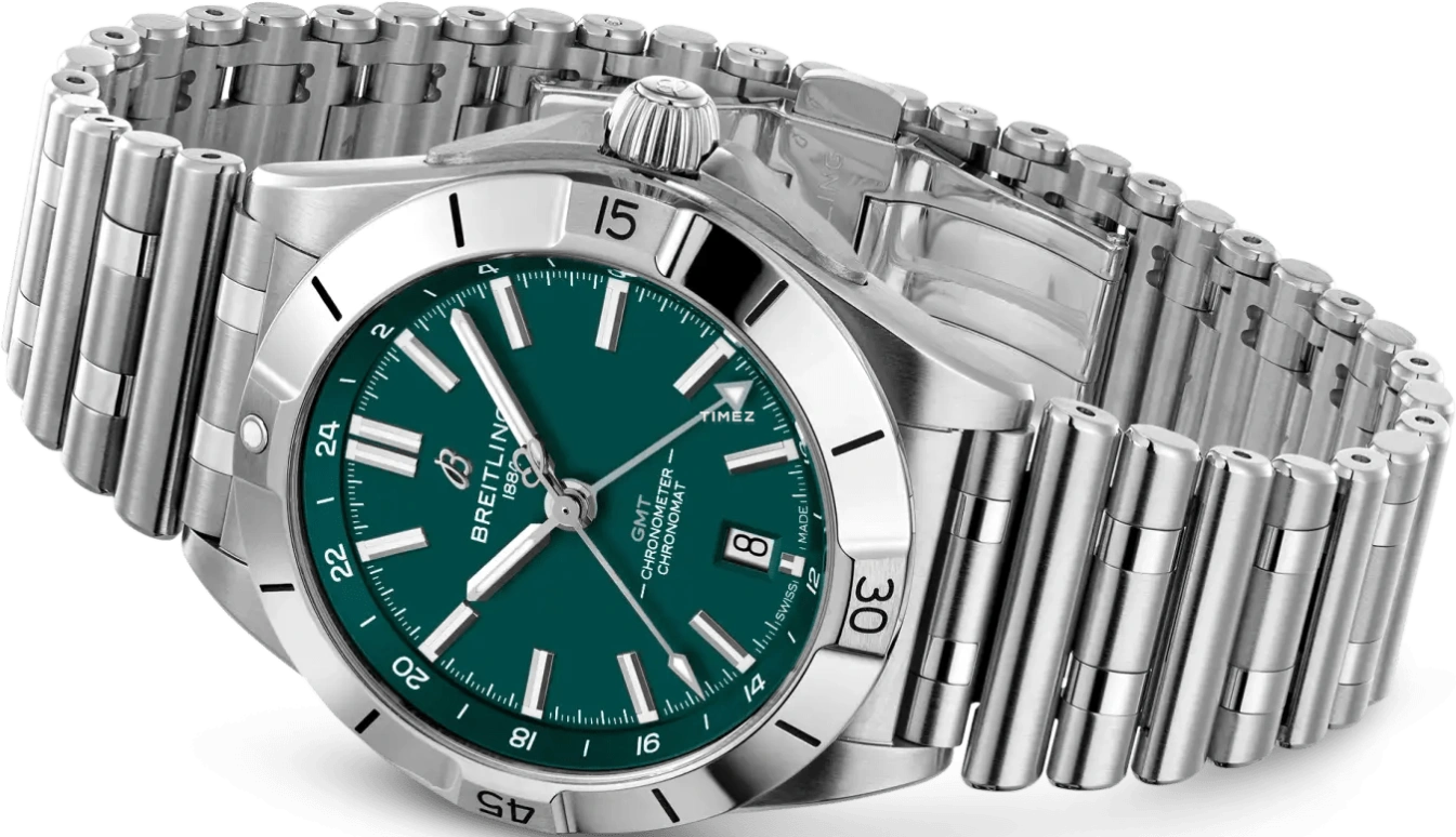 Breitling,Chronomat 40mm,40mm,Stainless Steel,Green,Automatic,Day,Dule Time,A32398B51L1A1