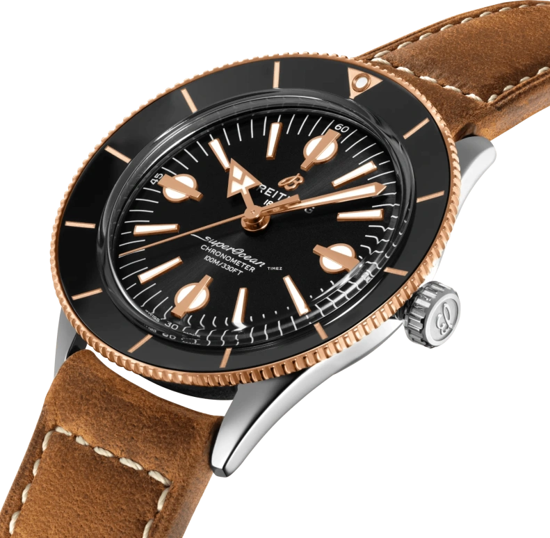 Breitling,Superocean Heritage 42mm,42mm,Red Gold,Stainless Steel,Black,Automatic,Day,42hours,U10370121B1X2