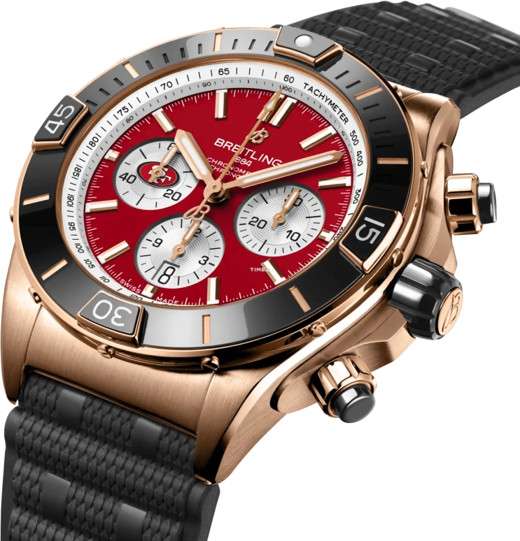 Breitling,Chronomat 44mm,44mm,Red Gold,Ceramic,Red,Automatic,Chronograph,Day,RB01366A1K1S1
