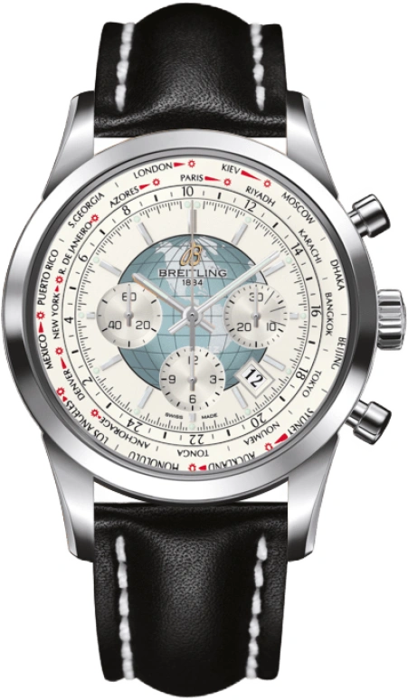 Breitling,Transocean 46mm,46mm,Stainless Steel,Silver,Automatic,Chronograph,Day,World Time,AB0510U0,AB0510U0/A732/441X