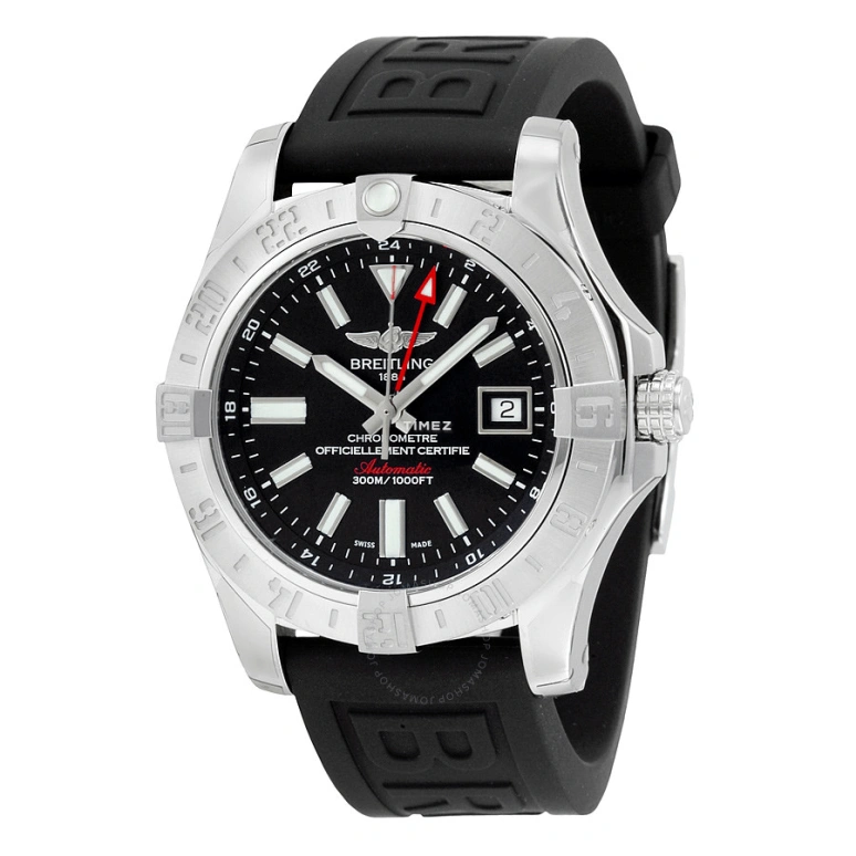 Breitling,Avenger 43mm,43mm,Stainless Steel,Black,Automatic,Day,Dule Time,World Time,A3239011,A3239011.BC35.152S.A20S.1