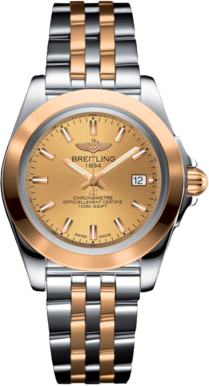 Breitling,Galactic 32mm,32mm,Rose Gold,Stainless Steel,Champagne,Quartz,Day,26280hours,C7133012,C7133012/H549/792C