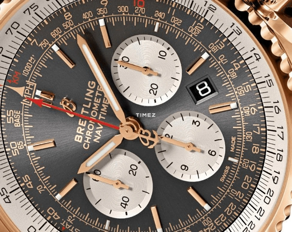 Breitling,Navitimer 46mm,46mm,Red Gold,Grey,White,Automatic,Chronograph,Day,RB0127121F1P1