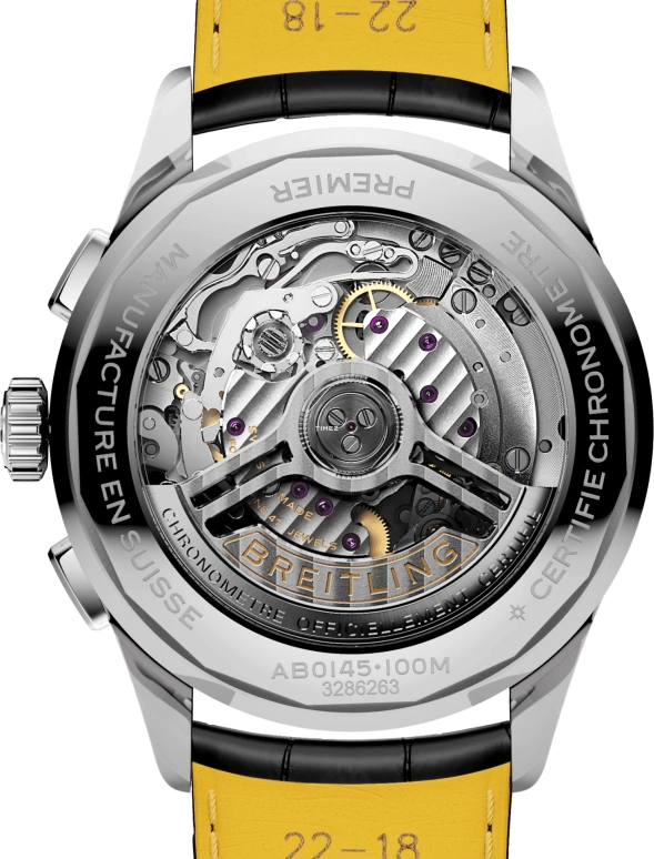 Breitling,Premier 42mm,42mm,Stainless Steel,Black,Automatic,Chronograph,Day,AB0145221B1P2
