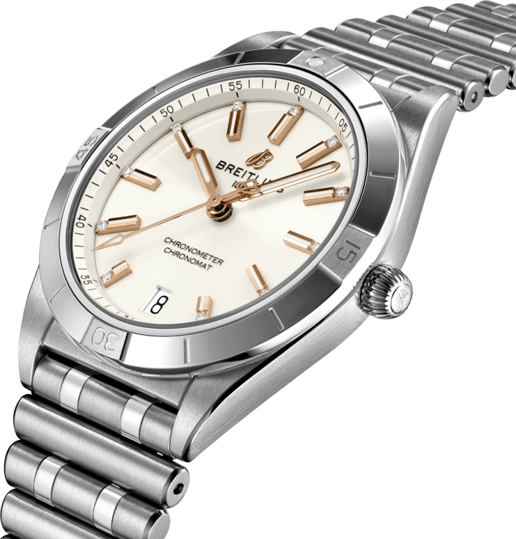 Breitling,Chronomat 36mm,36mm,Stainless Steel,White,Automatic,Chronograph,Day,A10380101A2A1