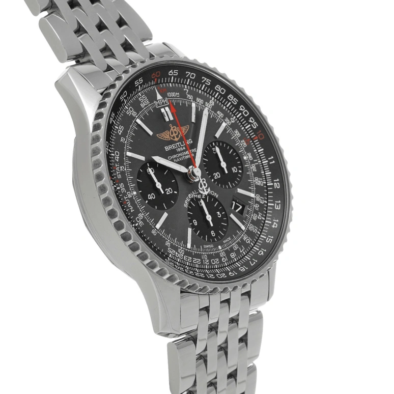 Breitling,Navitimer 43mm,43mm,Stainless Steel,Grey,Automatic,Chronograph,Day,AB0121A21B1A1