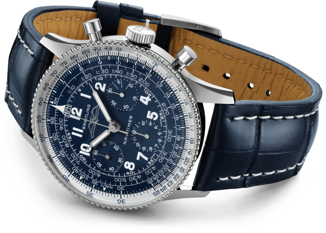 Breitling,Navitimer 43mm,43mm,Platinum,Blue,Handwound,Chronograph,70hours,LB0910211C1P1