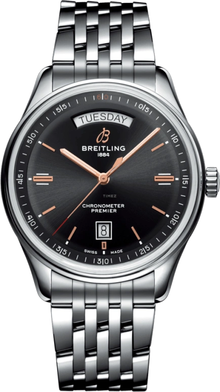 Breitling,Premier 40mm,40mm,Stainless Steel,Black,Automatic,Date,Day,A45340241B1A1