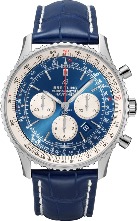 Breitling,Navitimer 46mm,46mm,Stainless Steel,Blue,Automatic,Chronograph,Day,AB0127211C1P1