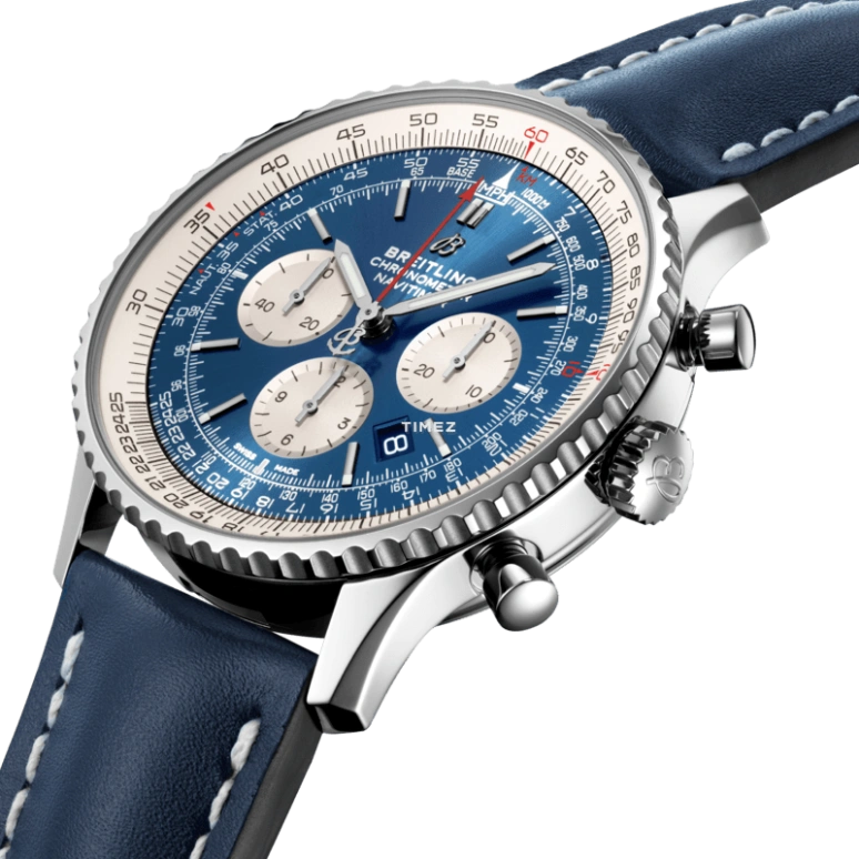 Breitling,Navitimer 46mm,46mm,Stainless Steel,Blue,Automatic,Chronograph,Day,AB0127211C1X2