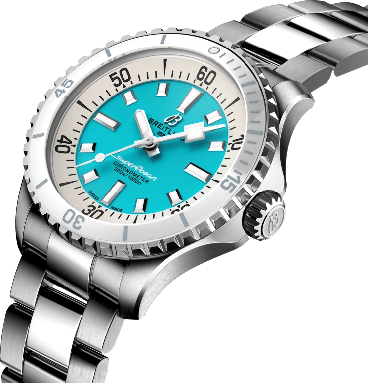 Breitling,Superocean 36mm,36mm,Stainless Steel,Turquoise,Stone Green,Automatic,40hours,In-house Caliber,A17377211C1A1