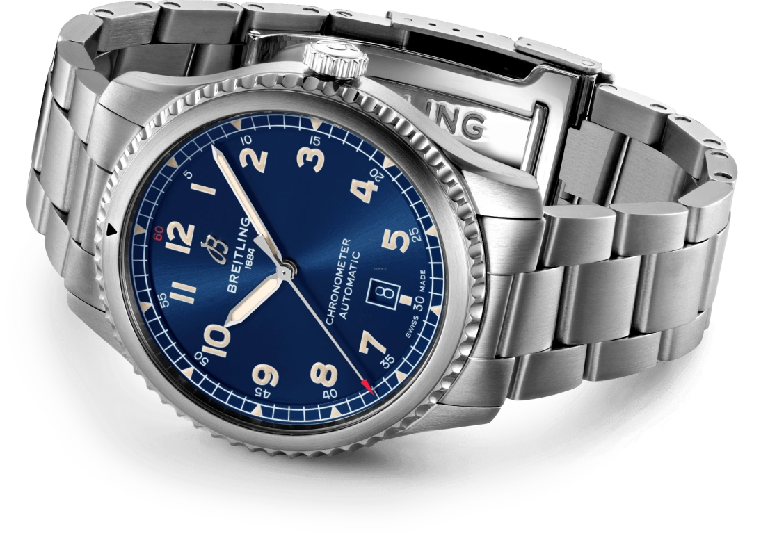 Breitling,Aviatior 8 41mm,41mm,Stainless Steel,Blue,Automatic,Chronograph,Date,Anti-magnetic,A17315101C1A1