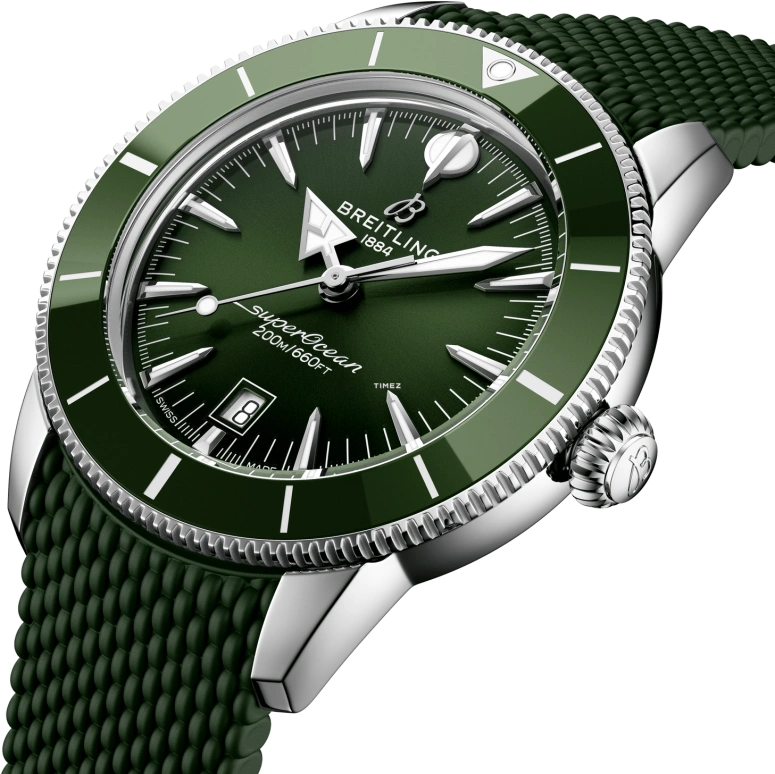 Breitling,Superocean Heritage 44mm,44mm,Stainless Steel,Ceramic,Green,Automatic,Day,78hours,AB3112361L1S1