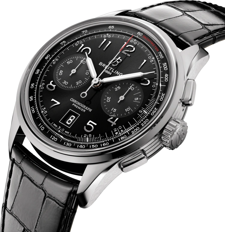 Breitling,Other 42mm,42mm,Stainless Steel,Black,Automatic,Chronograph,Day,AB0145221B1P1