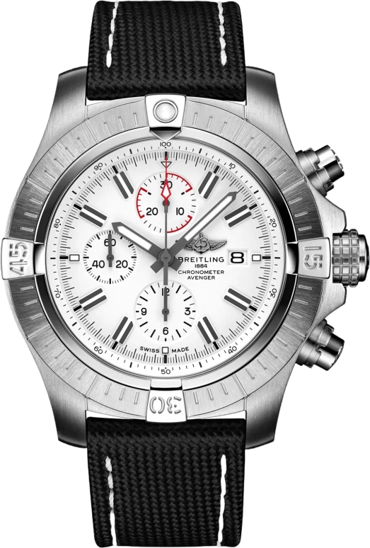 Breitling,Avenger 48mm,48mm,Stainless Steel,White,Automatic,Chronograph,Date,Compass,A133751A1A1X2