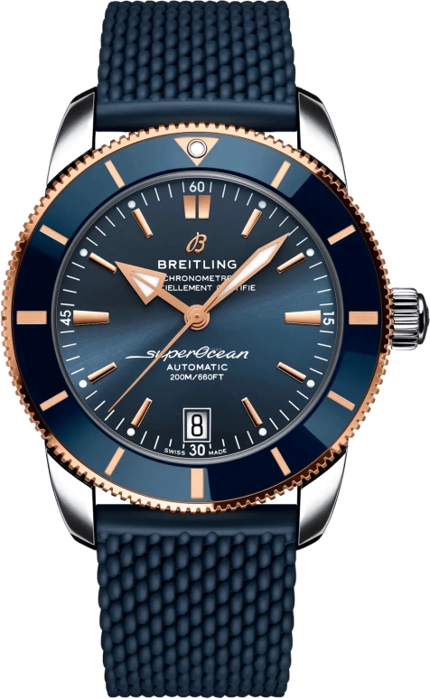 Breitling,Superocean Heritage 42mm,42mm,Red Gold,Stainless Steel,Blue,Automatic,Day,70hours,UB2010161C1S1