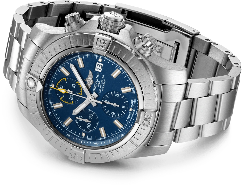 Breitling,Avenger 45mm,45mm,Stainless Steel,Blue,Automatic,Chronograph,Date,Compass,A13317101C1A1