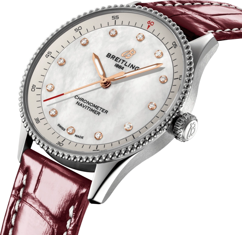Breitling,Navitimer 32mm,32mm,Stainless Steel,White,Quartz,Chronograph,Round,A77320E61A2P2