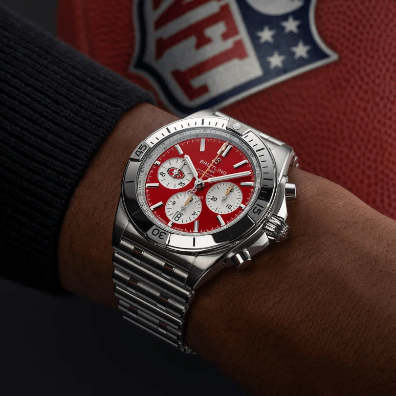 Breitling,Chronomat 42mm,42mm,Stainless Steel,Red,Automatic,Chronograph,Day,AB01342B1K1A1
