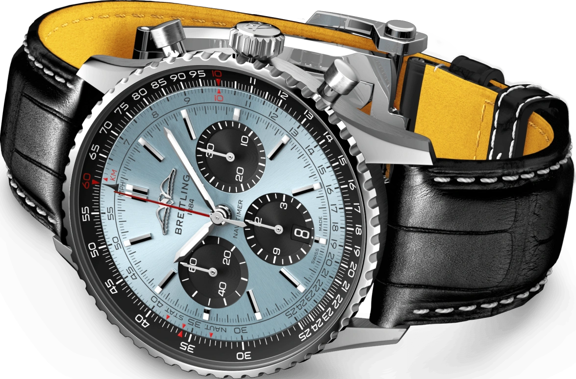 Breitling,Navitimer 43mm,43mm,Stainless Steel,Blue,Automatic,Chronograph,Day,Erling Haaland,AB0138241C1P1