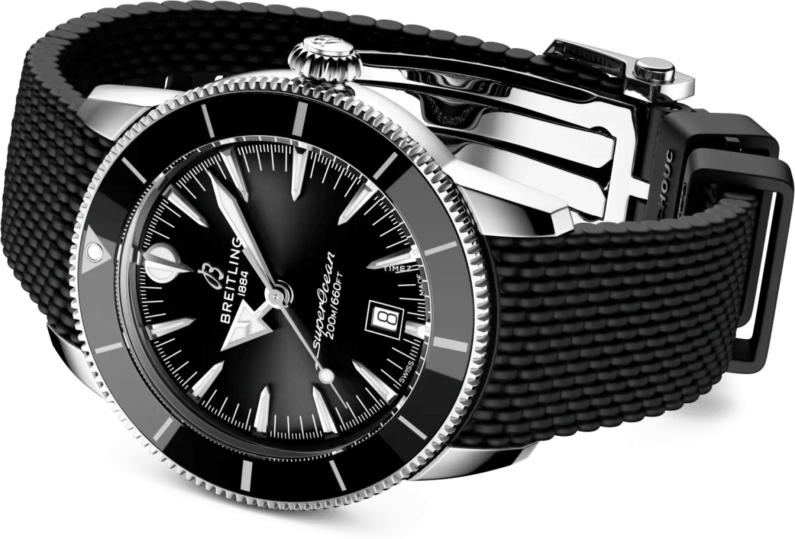 Breitling,Superocean Heritage 44mm,44mm,Stainless Steel,Black,Automatic,Day,78hours,AB3112241B1S1