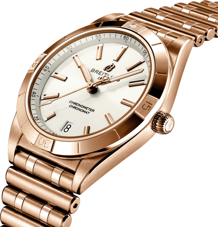 Breitling,Chronomat 36mm,36mm,Red Gold,White,Automatic,Chronograph,Day,R10380101A1R1