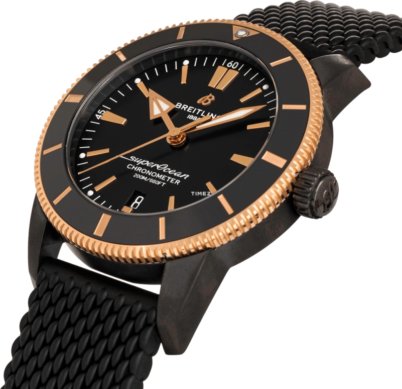Breitling,Superocean Heritage 44mm,44mm,Stainless Steel,Black,Automatic,Day,70hours,UB20303A1B1S1