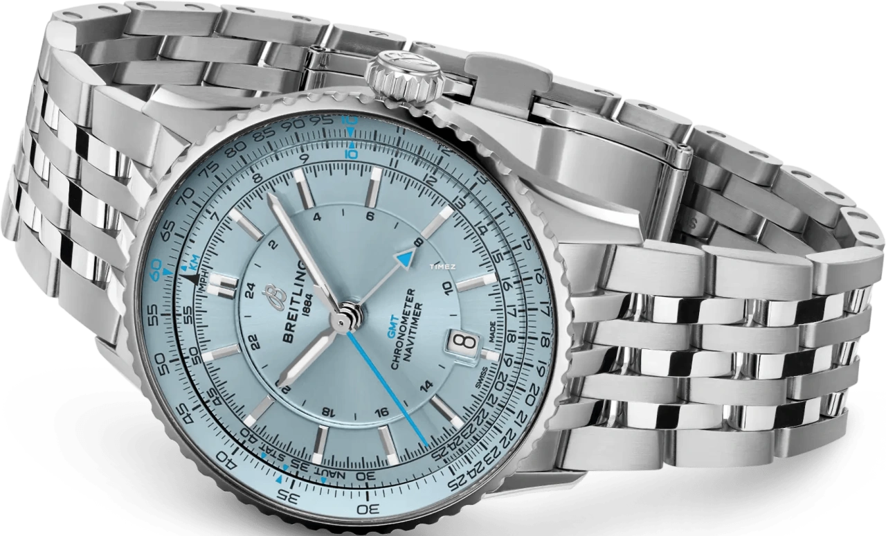 Breitling,Navitimer 41mm,41mm,Stainless Steel,Ice Blue,Automatic,Day,Dule Time,A32310171C1A1
