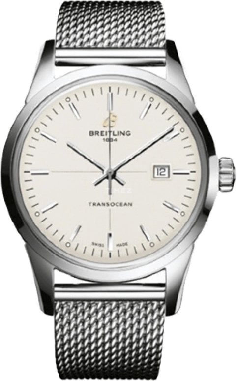 Breitling,Transocean 43mm,43mm,Stainless Steel,White,Automatic,Day,42hours,A1036012,A1036012/G721/154A