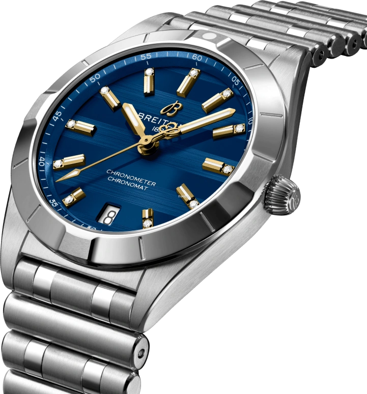 Breitling,Chronomat 32mm,32mm,Stainless Steel,Blue,Quartz,Day,26280hours,A773106A1C1A1