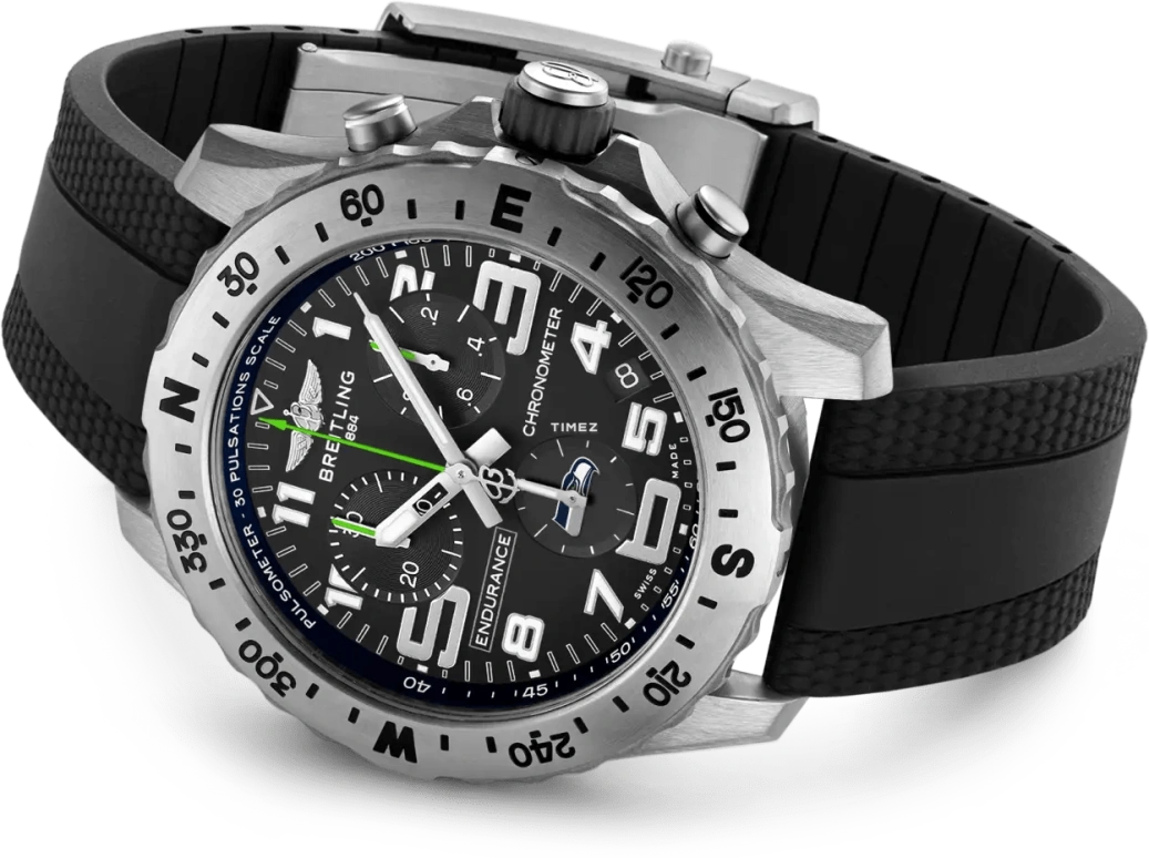Breitling,Endurance Pro 44mm,44mm,Titanium,Black,Quartz,Chronograph,Day,E823106A1BLS1