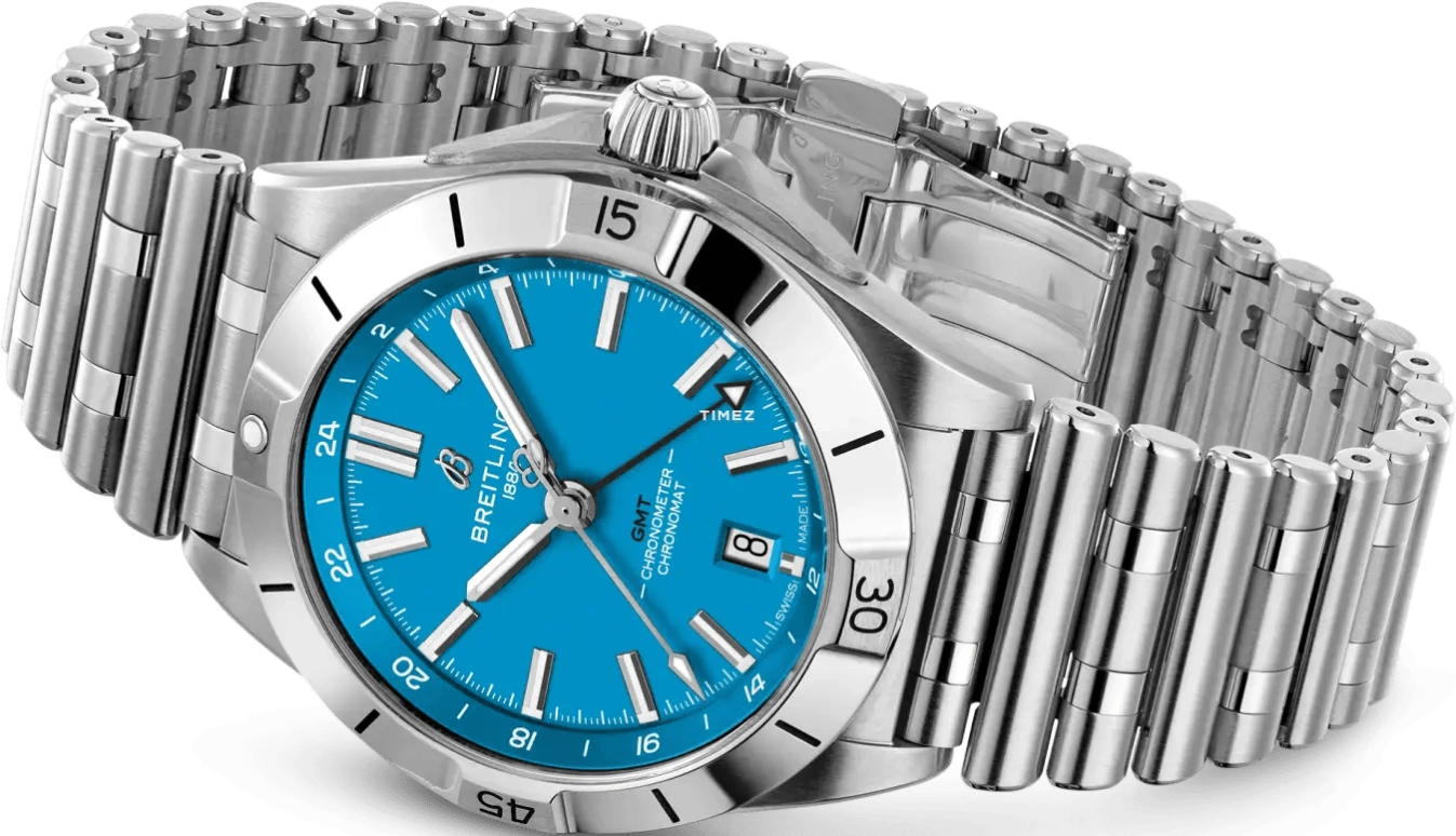 Breitling,Chronomat 40mm,40mm,Stainless Steel,Blue,Automatic,Day,Dule Time,A32398E11C1A1