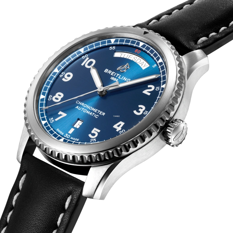Breitling,Aviatior 8 41mm,41mm,Stainless Steel,Blue,Automatic,Date,Day,A45330101C1X4