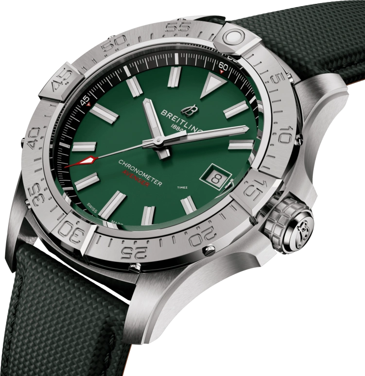 Breitling,Avenger 42mm,42mm,Stainless Steel,Green,Automatic,Day,Sapphire,Crystal Glass,A17328101L1X1