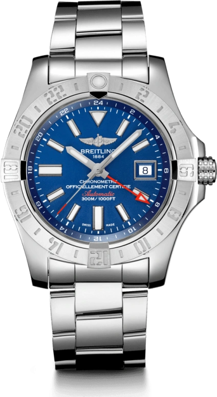 Breitling,Avenger 43mm,43mm,Stainless Steel,Blue,Automatic,Date,42hours,A32390111C1A1