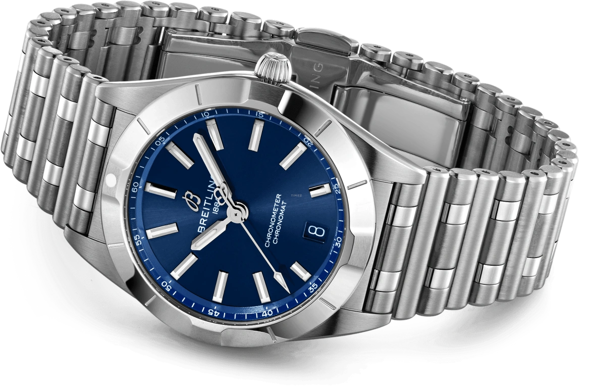 Breitling,Chronomat 32mm,32mm,Stainless Steel,Blue,Quartz,Day,26280hours,A77310101C1A1