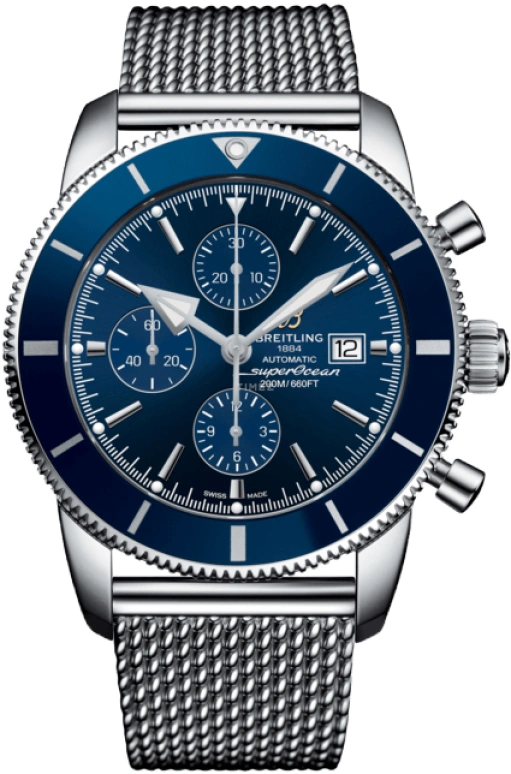 Breitling,Superocean Heritage 46mm,46mm,Stainless Steel,Blue,Automatic,Chronograph,Date,Compass,A13312161C1A1