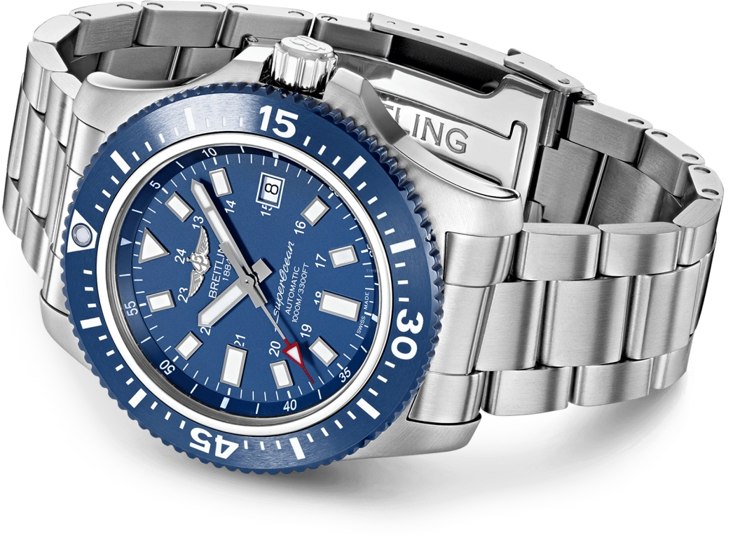 Breitling,Superocean 44mm,44mm,Stainless Steel,Blue,Automatic,Day,40hours,Y17393161C1A1