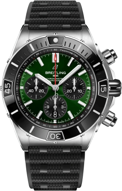 Breitling,Chronomat 44mm,44mm,Ceramic,Stainless Steel,Green,Automatic,Chronograph,Day,Column Wheel,AB0136251L1S1