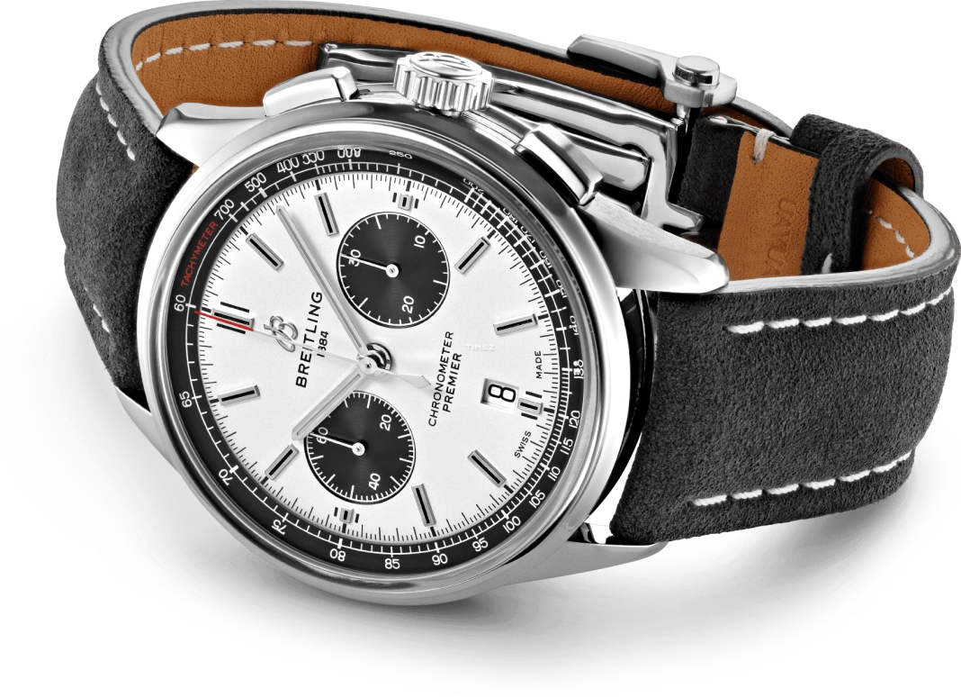 Breitling,Premier 42mm,42mm,Stainless Steel,Silver,Black,Automatic,Chronograph,Day,AB0118221G1X1