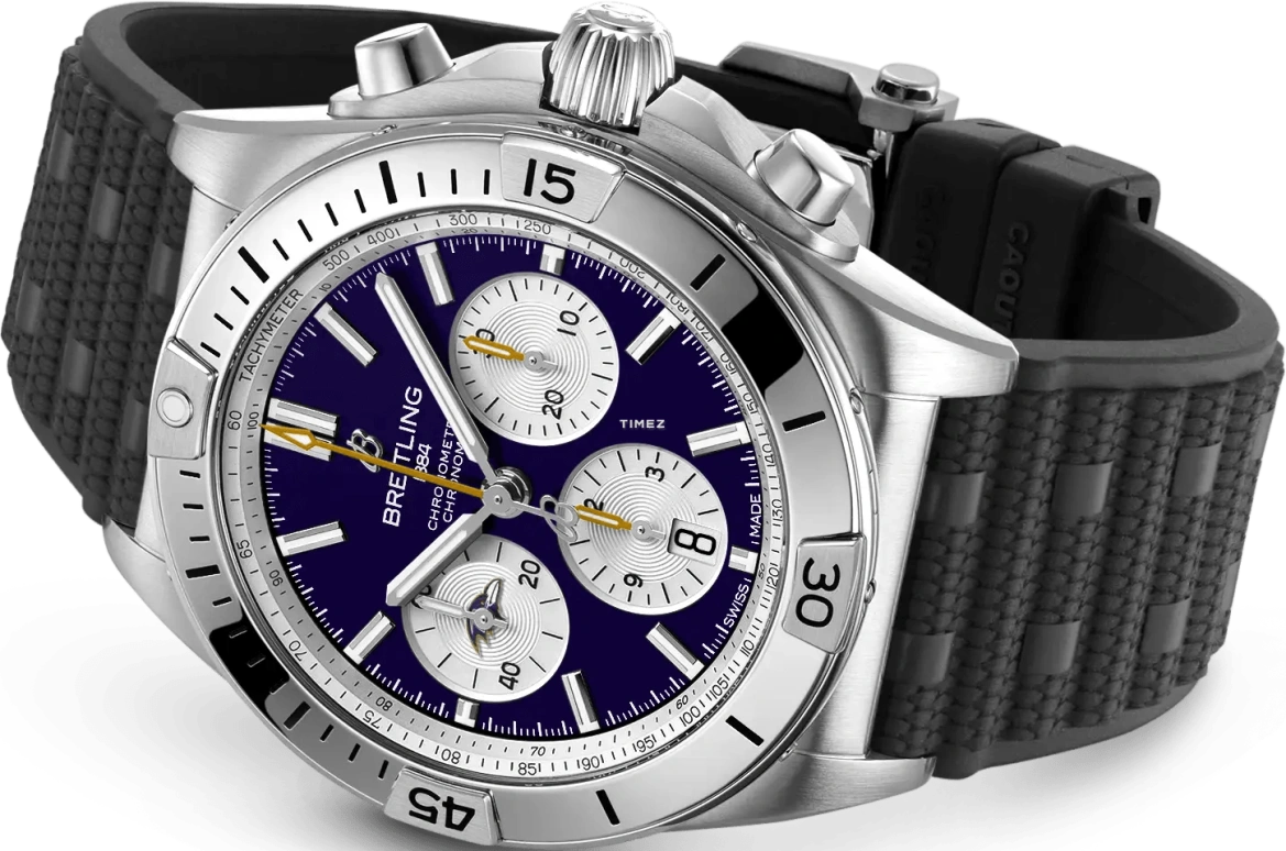 Breitling,Chronomat 42mm,42mm,Stainless Steel,Dark Blue,Automatic,Chronograph,Day,AB01342B1K2S1