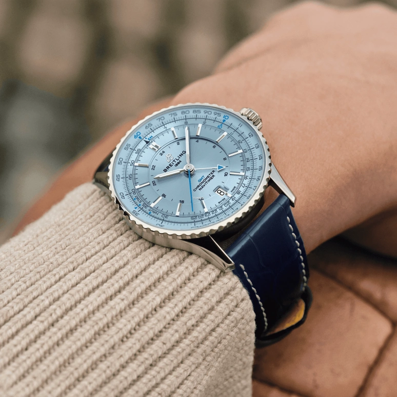 Breitling,Navitimer 41mm,41mm,Stainless Steel,Blue,Automatic,Day,Dule Time,A32310171C1P1