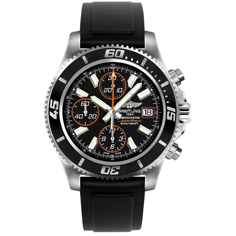 Breitling,Superocean 44mm,44mm,Stainless Steel,Black,Automatic,Chronograph,Day,A1334102,A1334102/BA85/131S