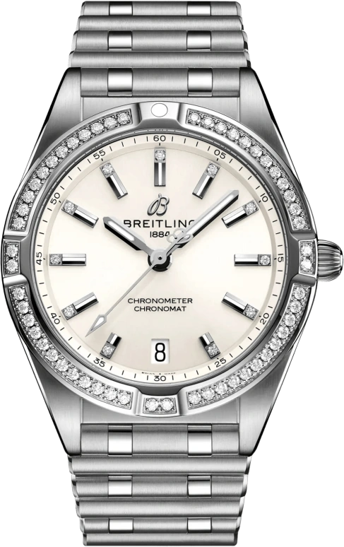 Breitling,Chronomat 32mm,32mm,Stainless Steel,White,Quartz,Day,26280hours,A77310591A1A1