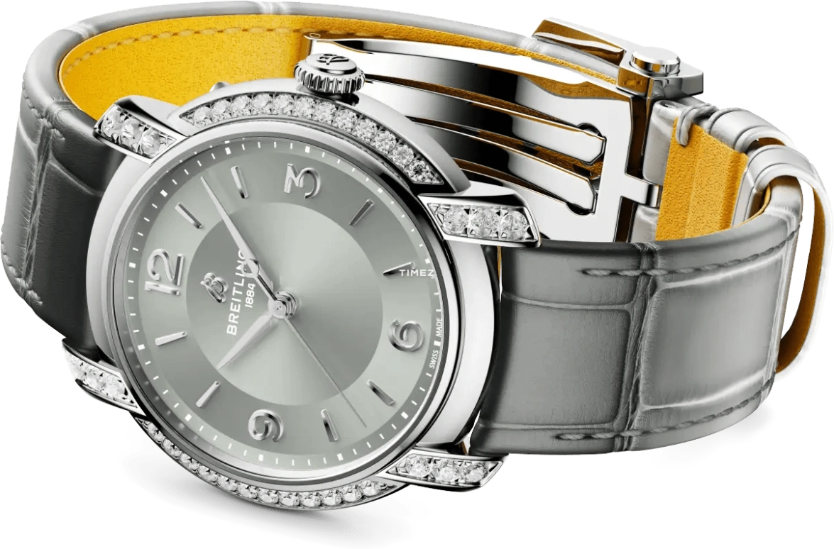 Breitling,Premier 36mm,36mm,Stainless Steel,Grey,Automatic,42hours,In-house Caliber,A10310671M1P1